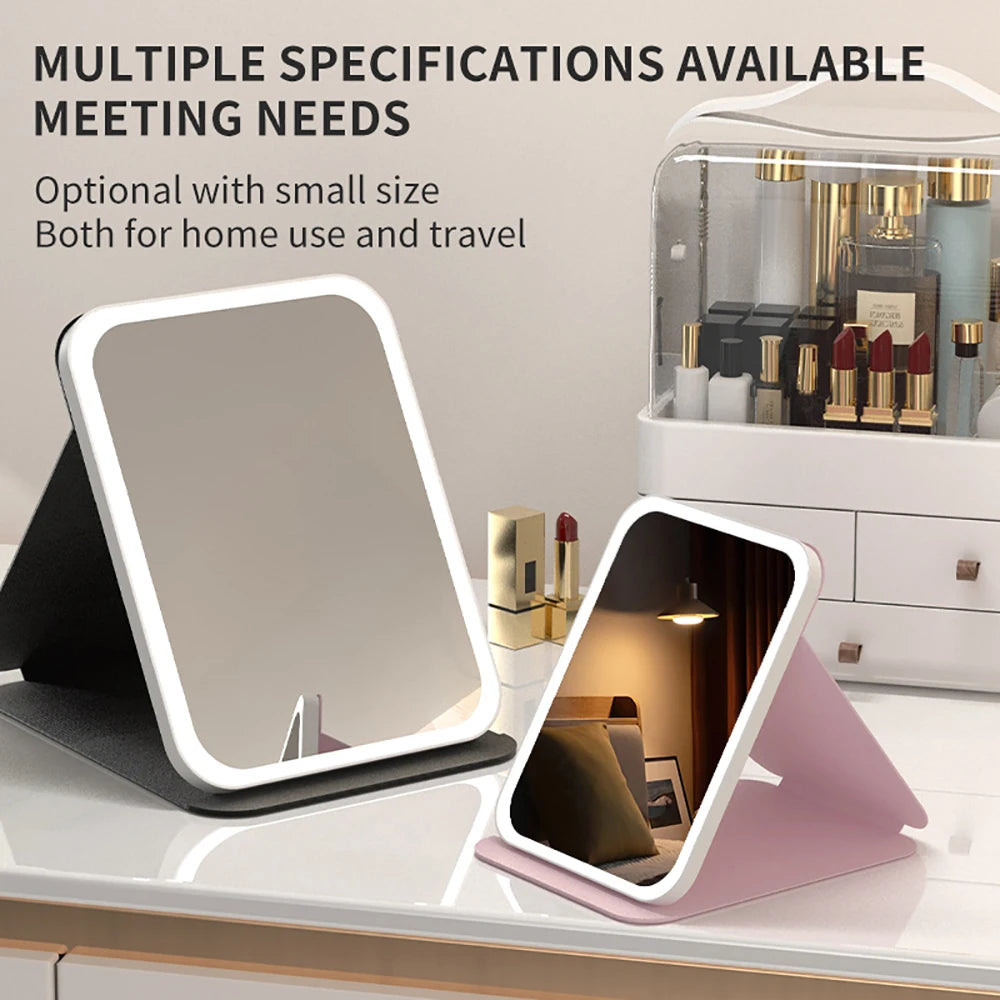 LED Makeup Mirror 3 Color Dimmable Touch Screen Rechargeable