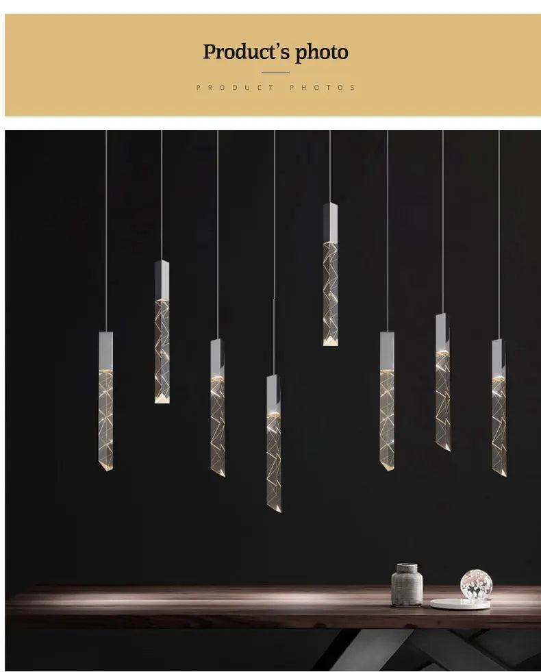 New Staircase Chandelier LED Modern Duplex Loft Spiral Long Chandelier Creative Villa Living Room Bedroom Hanging Crystal Light