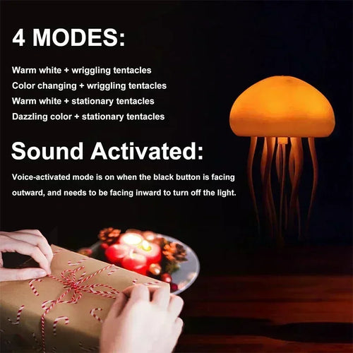 Jellyfish Bedroom Lamp LED Night Light with Voice Control
