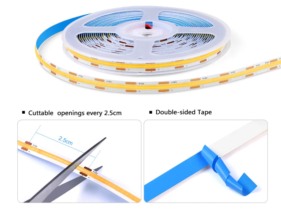 Under Cabinet LED Strip Light COB Dimmable Touch Sensor Closet Light