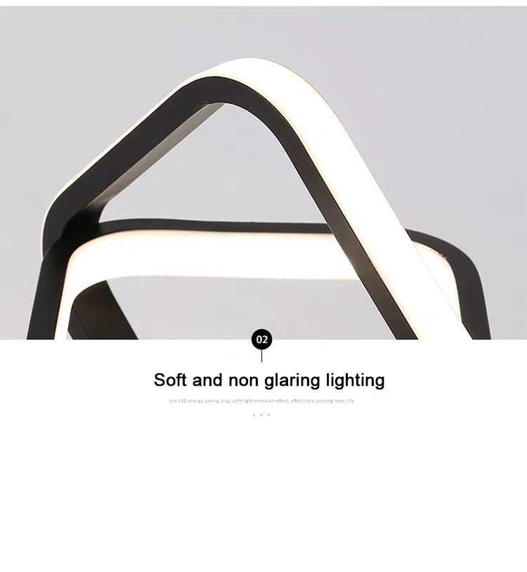 Modern 2 ring LED ceiling light installed in a stylish hallway with contemporary interior décor.
