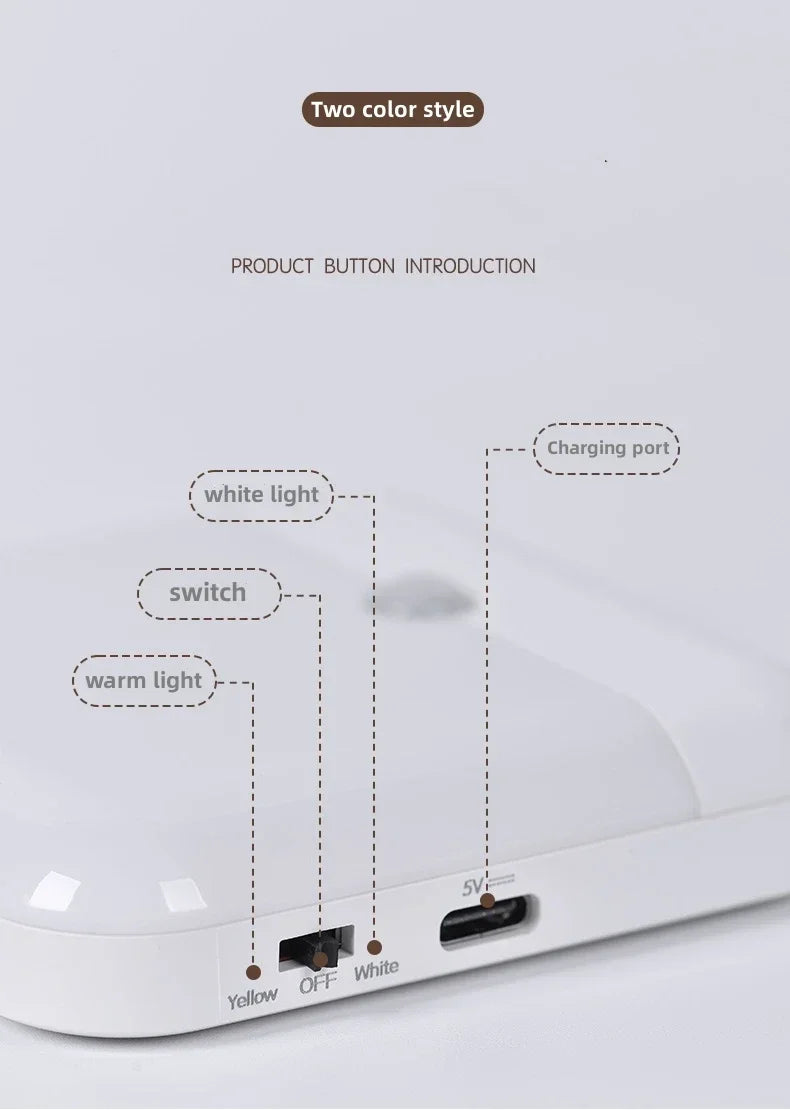 Motion Sensor Night Light USB Rechargeable LED Lamp for Home