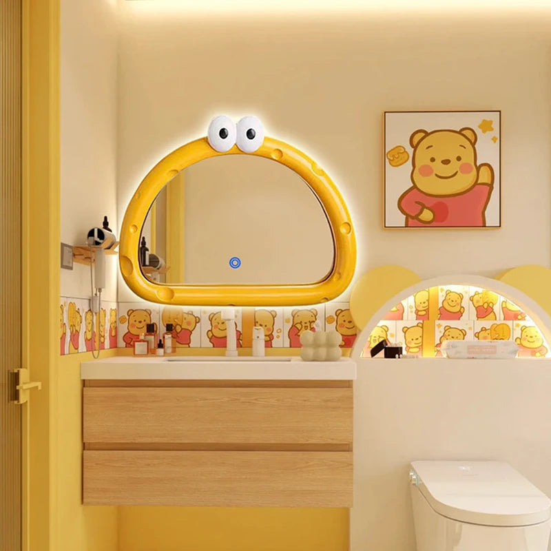 Cute Modern Mirror Bathroom Decoration Art Vanity Shower Aesthetic Irregular Makeup Mirror Hanging Funky Spiegels Home Products