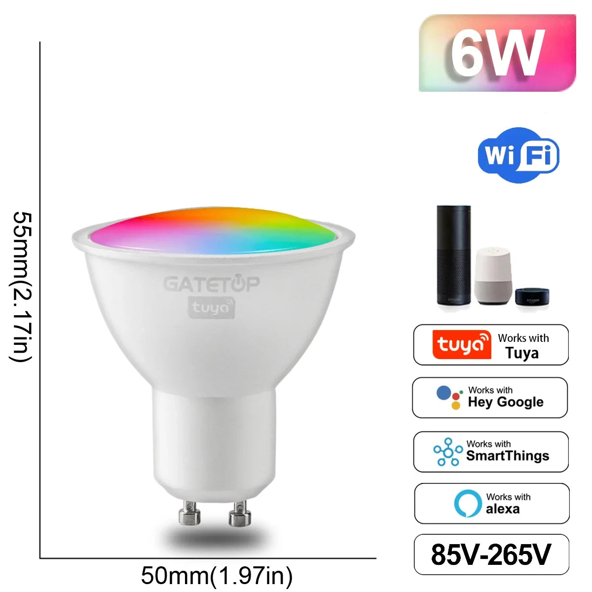 Smart RGB LED Bulb WiFi Dimmable Tuya Alexa Google Home