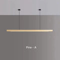 Modern LED Chandelier Black Walnut Wooden Dining Room Kitchen Island Long Hanging lights Restaurant Office Coffee Home Lighting