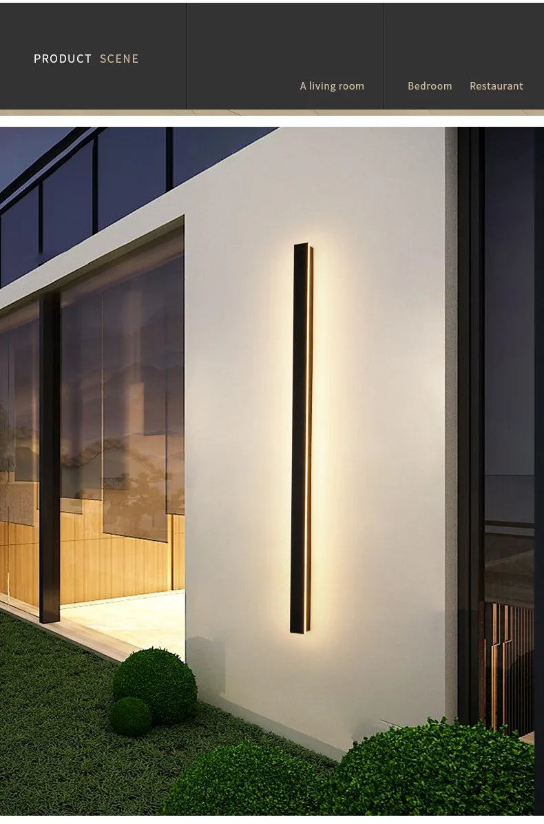 Waterproof Wall Light Outdoor Garden Wall lamps LED Lights Modern Nordic  Living Room TV Background IP65 110/220v Wall washer