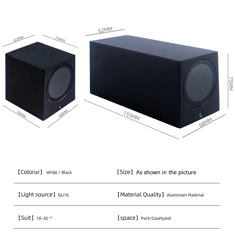 Modern IP65 Up & Down GU10 LED Wall Light for Outdoor Spaces