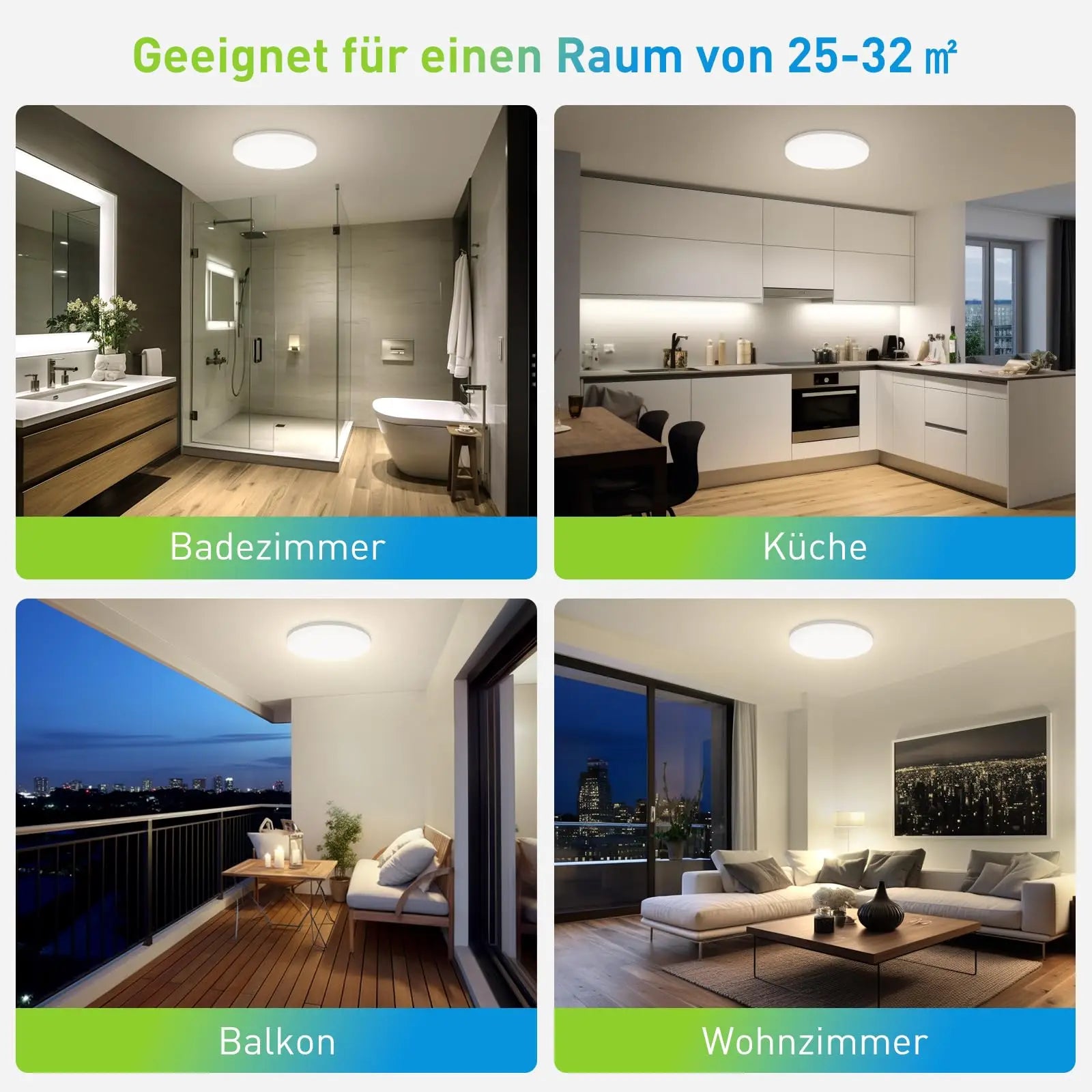 Modern Round LED Ceiling Light for Living Room Bedroom & Kitchen
