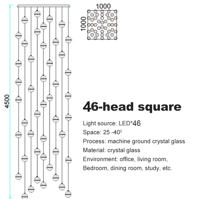 Modern spiral crystal LED chandelier cascading down a luxury staircase in a contemporary home.