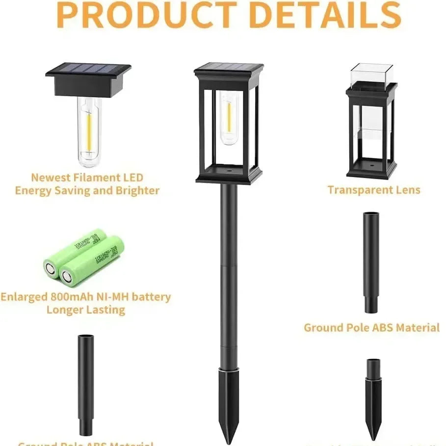 Solar LED Pathway Lights Waterproof  for Garden & Driveway Paths