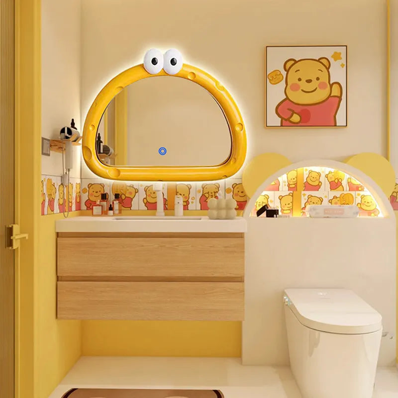 Cute Modern Mirror Bathroom Decoration Art Vanity Shower Aesthetic Irregular Makeup Mirror Hanging Funky Spiegels Home Products