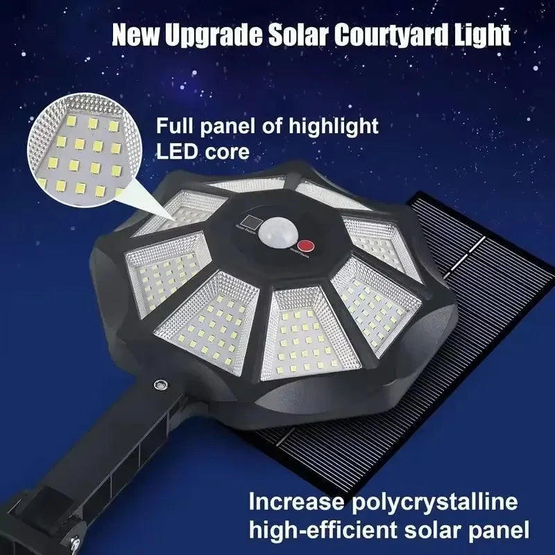Solar flood light outdoor 168LED motion sensor IP65 waterproof