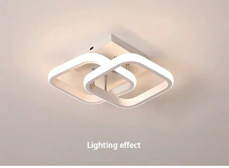 Modern linear LED ceiling light installed in a minimalist hallway with contemporary home décor.