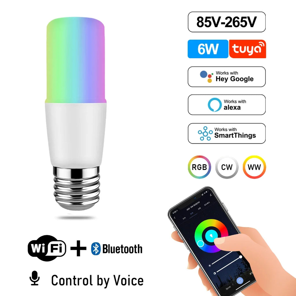Smart RGB LED Bulb WiFi Dimmable Tuya Alexa Google Home