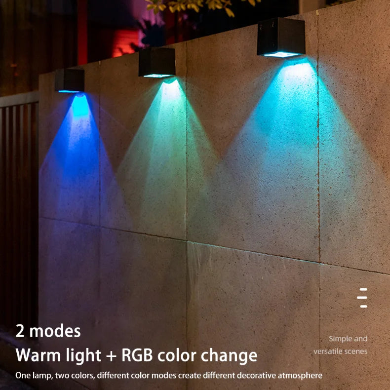 Solar Garden Wall Lamp Outdoor Fence and Courtyard Light