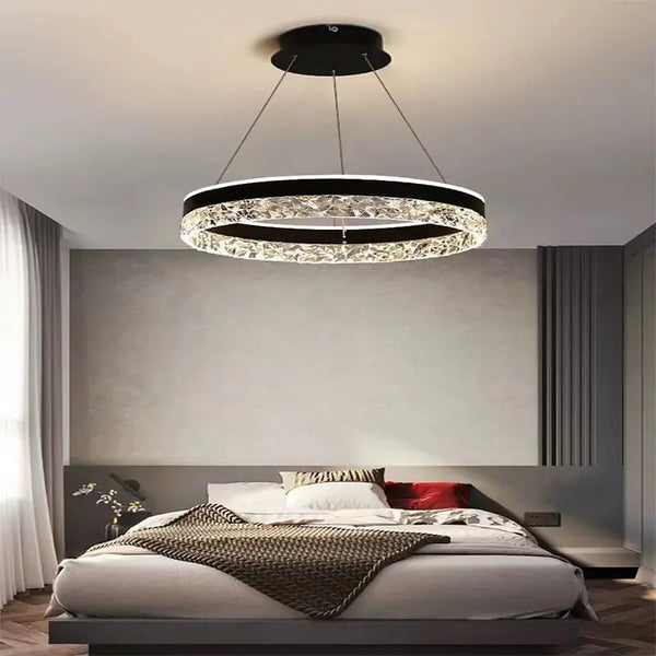 Modern Luxe LED Ring Chandelier for Living Room & Bedroom Decor