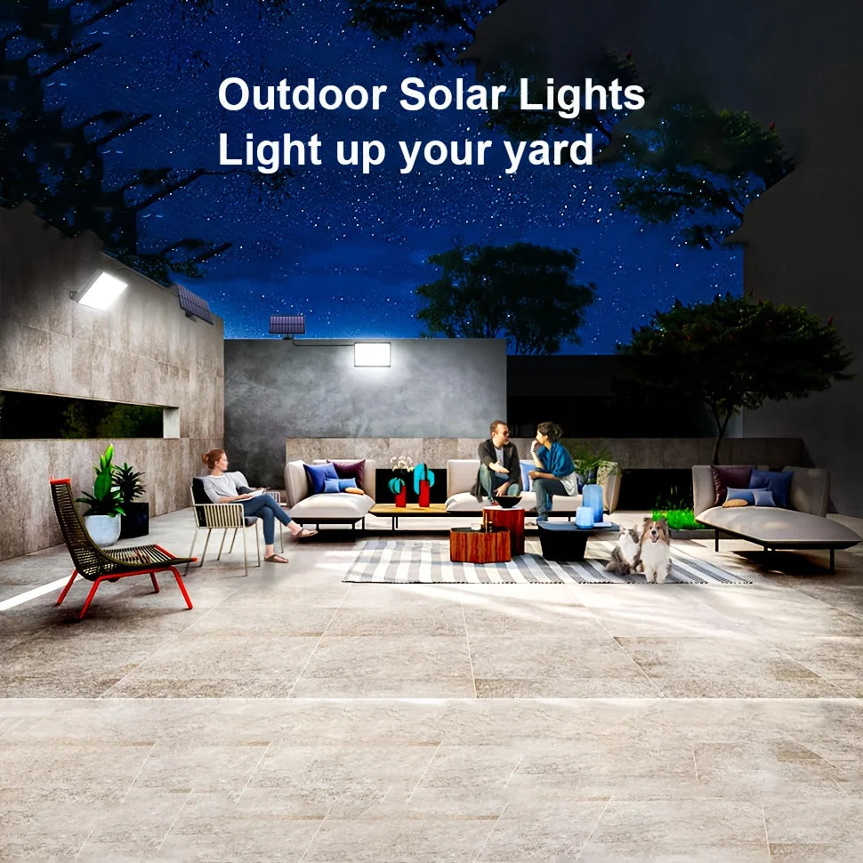 Solar motion sensor light 400LED outdoor security garden light