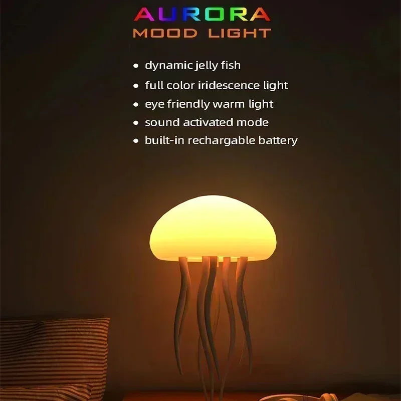 Jellyfish Bedroom Lamp LED Night Light with Voice Control