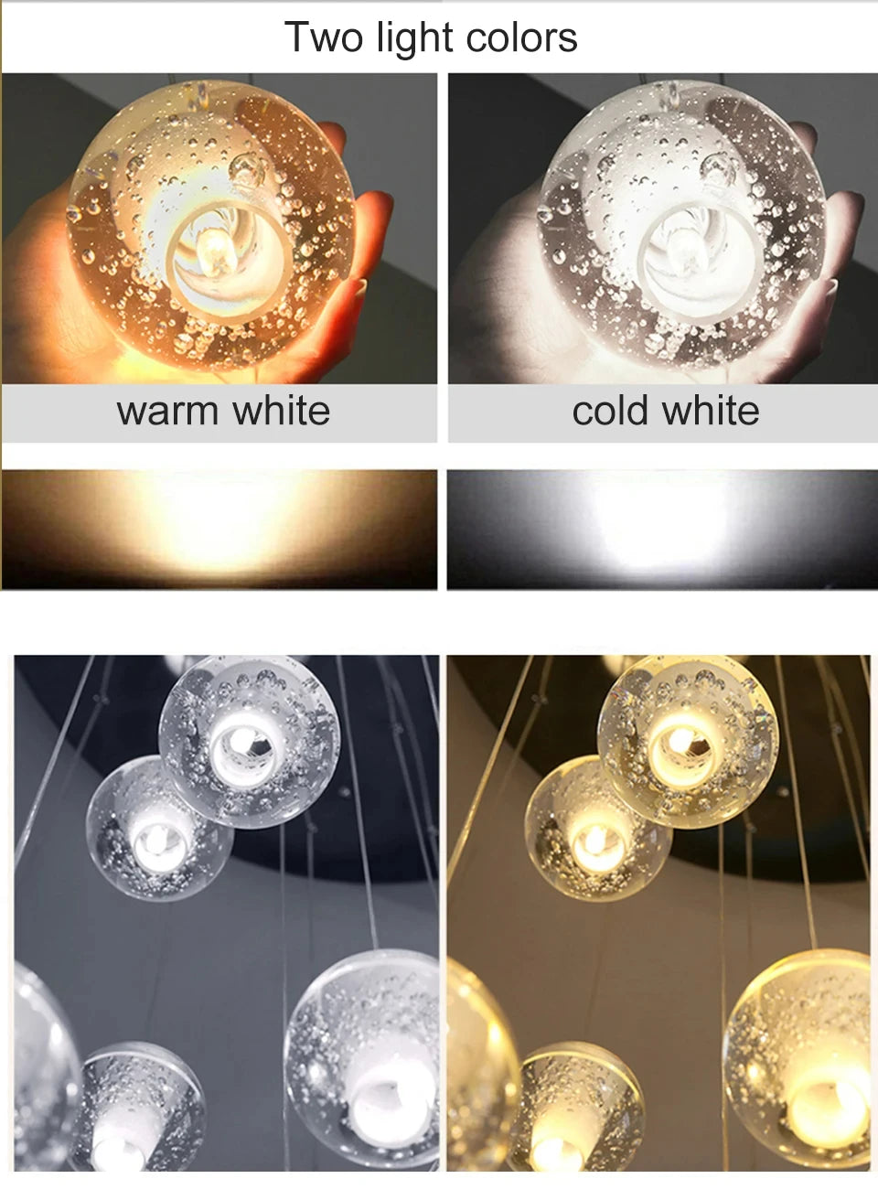Modern spiral crystal LED chandelier cascading down a luxury staircase in a contemporary home.