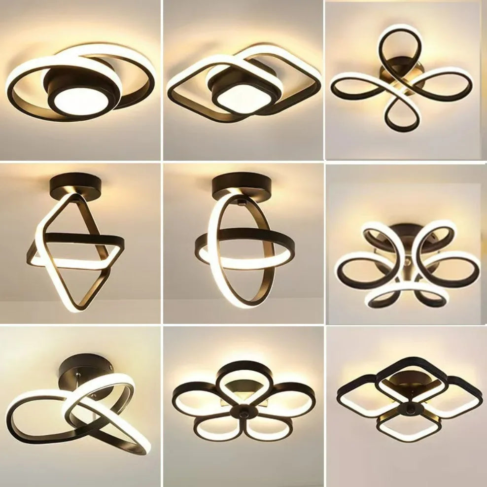 Modern linear LED ceiling light installed in a minimalist hallway with contemporary home décor.