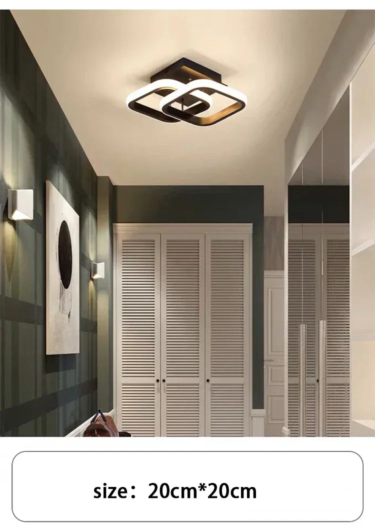 Modern linear LED ceiling light installed in a minimalist hallway with contemporary home décor.