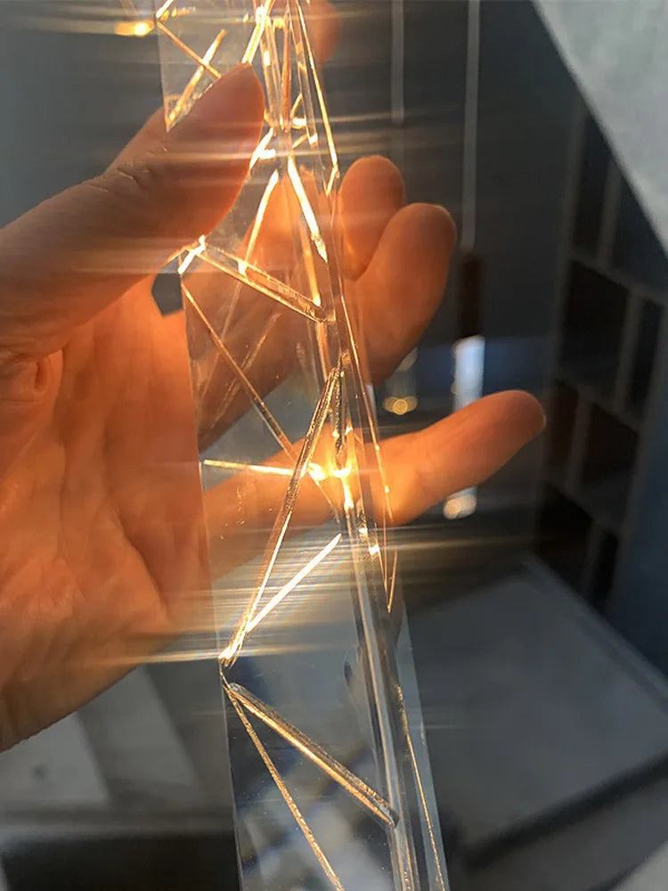 New Staircase Chandelier LED Modern Duplex Loft Spiral Long Chandelier Creative Villa Living Room Bedroom Hanging Crystal Light
