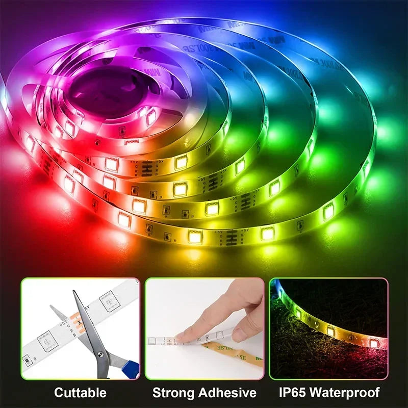 RGB LED Strip Lights USB 5V App Control Music Sync Room Decor