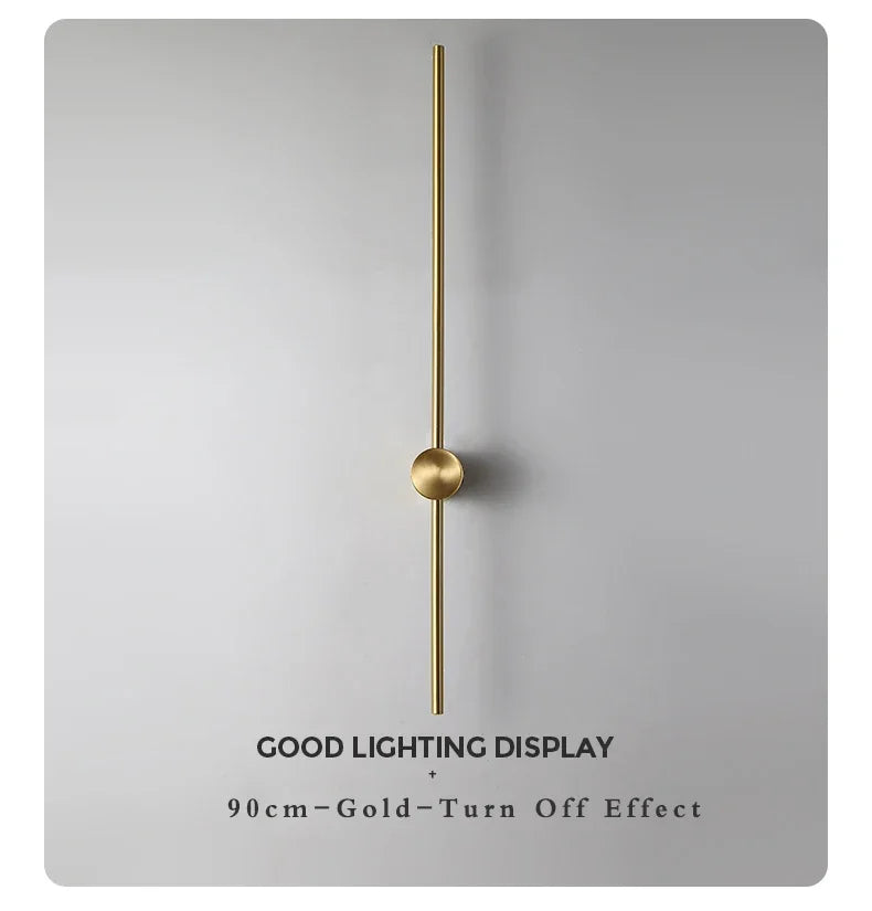 Nordic minimalist LED long wall light installed in a modern hallway with luxury interior décor.