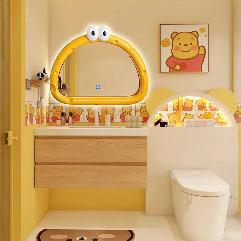 Cute Modern Mirror Bathroom Decoration Art Vanity Shower Aesthetic Irregular Makeup Mirror Hanging Funky Spiegels Home Products