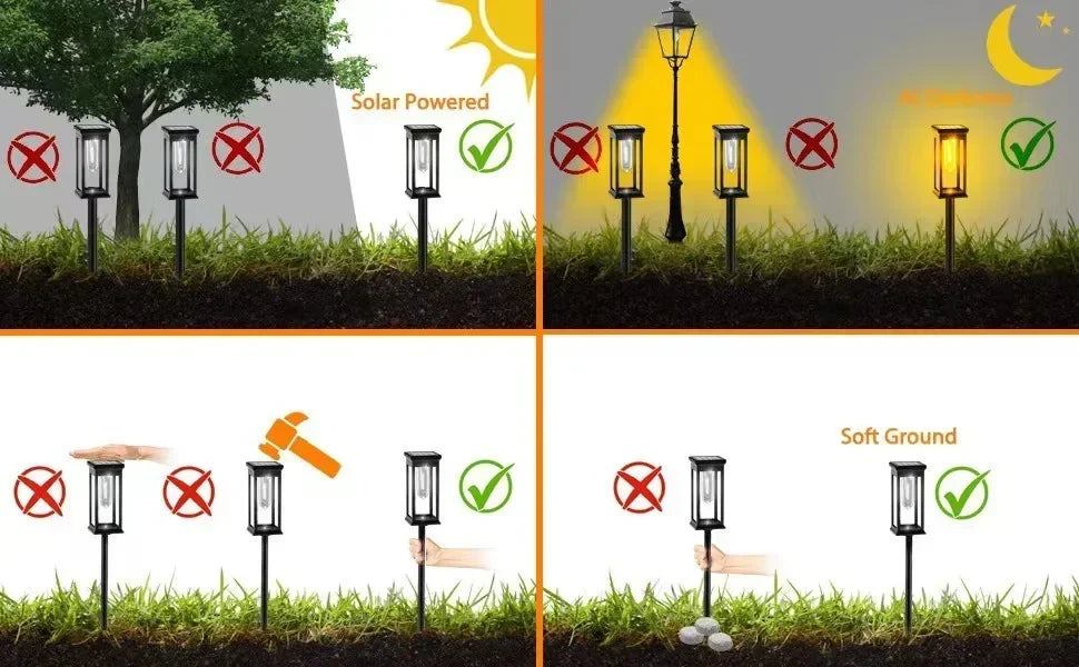 Solar LED Pathway Lights Waterproof  for Garden & Driveway Paths