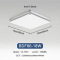 Modern Square LED Ceiling Light dimensions and specifications for optimal lighting in various spaces.