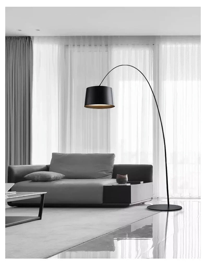 Nordic Minimalist Floor Lamp Arc Bedroom Living Room Floor Lamps Sofa Study Fishing Lamp Room Decoration Lighting Vertical Light