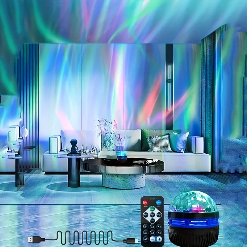 Galaxy Projector Aurora USB 360 Rotating RGB Night Light Remote