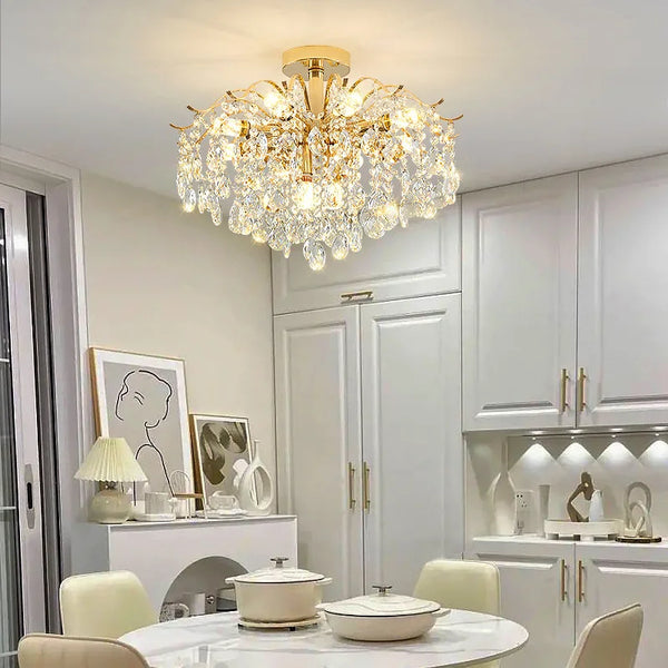 Modern Luxury Crystal LED Chandelier for Living & Dining Rooms