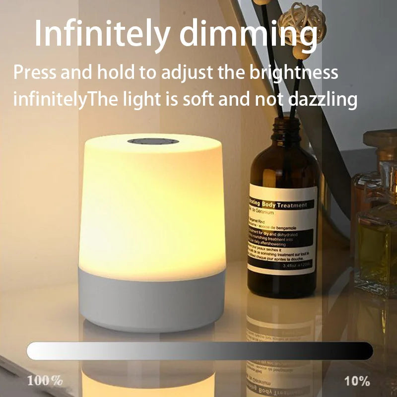 USB Touch Night Lamp LED Rechargeable Bedside Lamp Remote Control