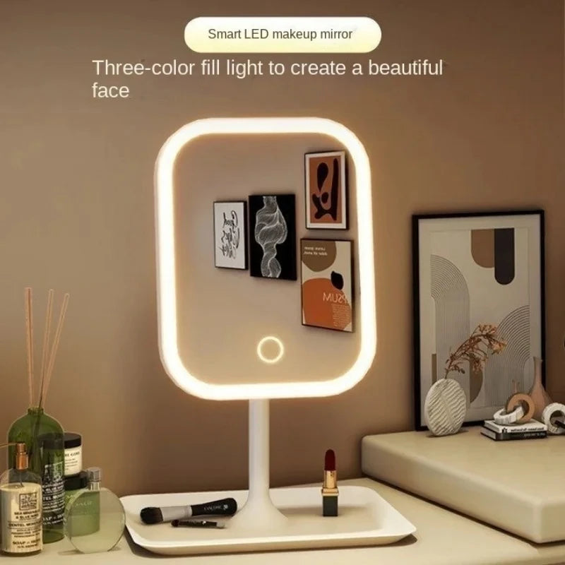 Rechargeable LED Vanity Mirror 3 Color Dimmable Touch Makeup Mirror