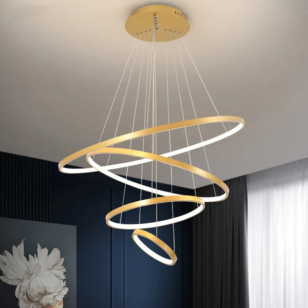 Modern LED Ring Chandelier for Dining Room & Living Room Decor