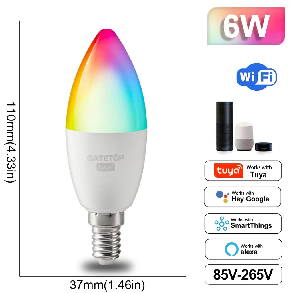 Smart RGB LED Bulb WiFi Dimmable Tuya Alexa Google Home