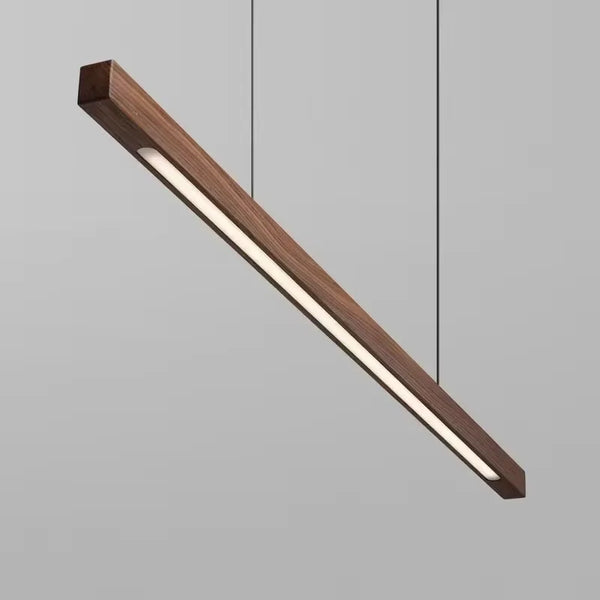 Modern Walnut Wood LED Pendant Light for Kitchen Island & Dining