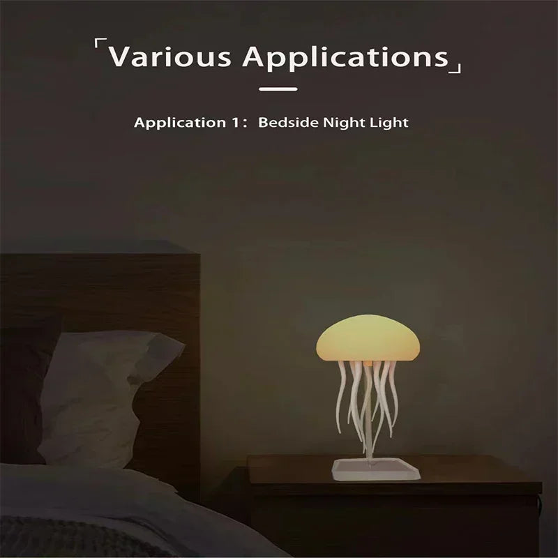 Jellyfish Bedroom Lamp LED Night Light with Voice Control