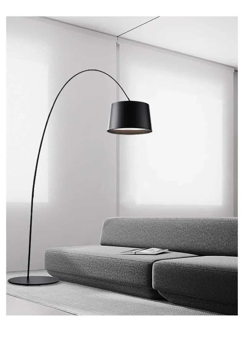 Nordic Minimalist Floor Lamp Arc Bedroom Living Room Floor Lamps Sofa Study Fishing Lamp Room Decoration Lighting Vertical Light