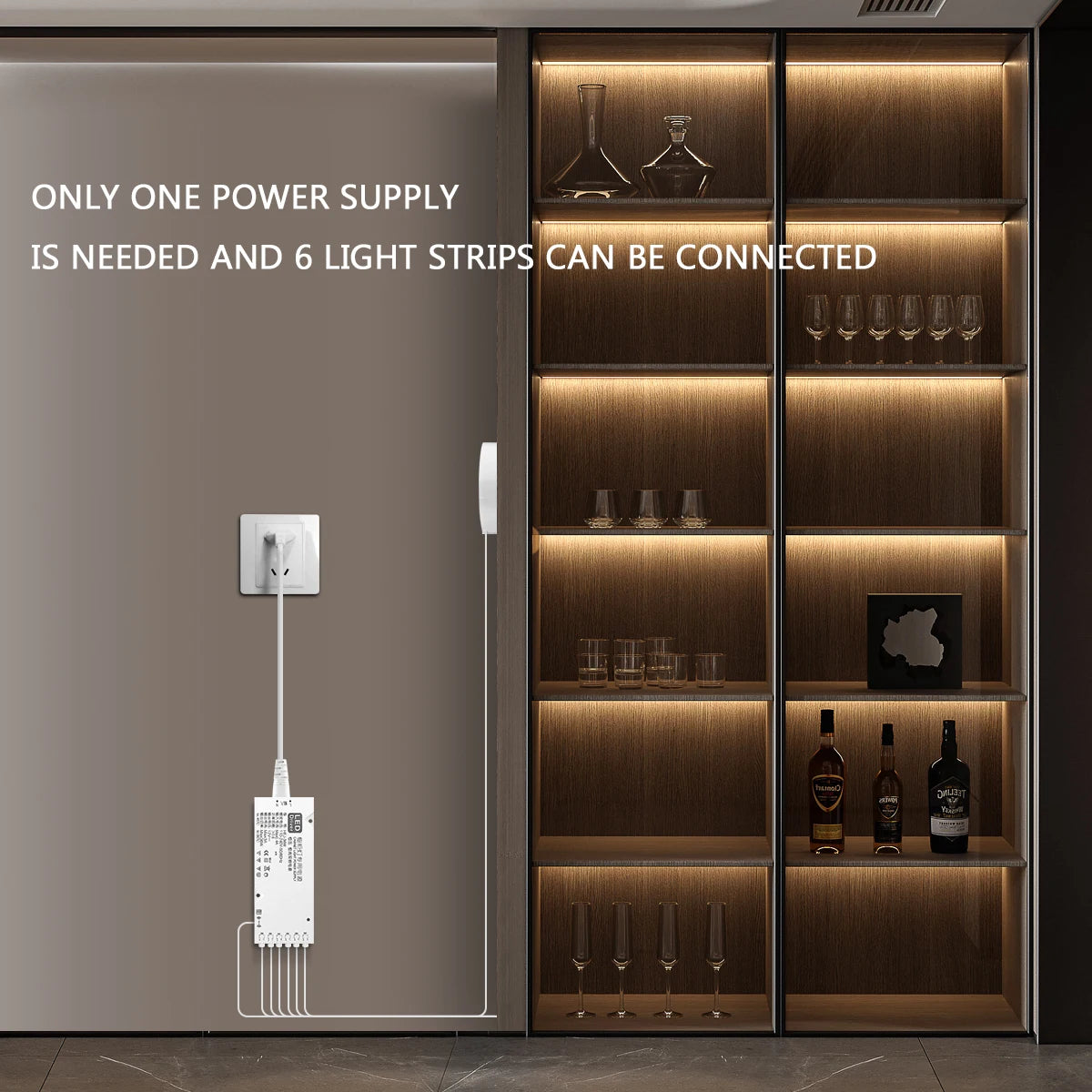 Under Cabinet LED Strip Light COB Dimmable Touch Sensor Closet Light