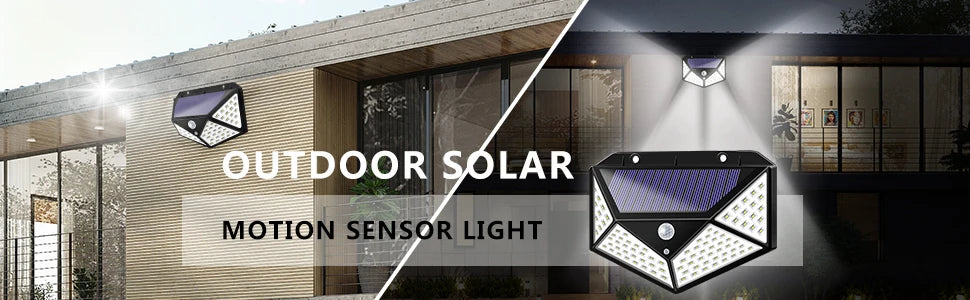 Solar Motion Sensor Security Light 100 LED Outdoor Waterproof PIR