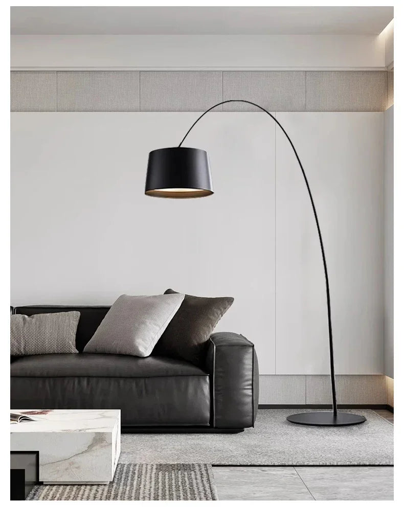 Nordic Minimalist Floor Lamp Arc Bedroom Living Room Floor Lamps Sofa Study Fishing Lamp Room Decoration Lighting Vertical Light
