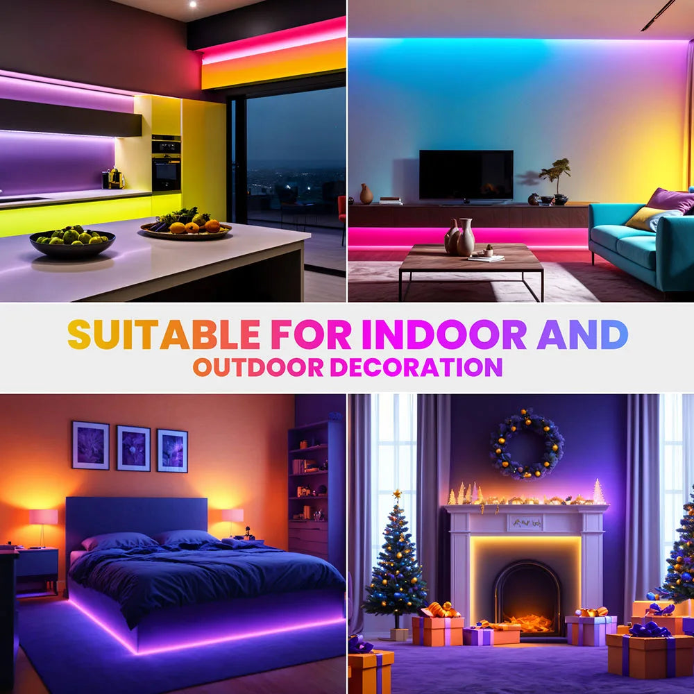 RGB Neon LED Strip 24V Bluetooth Music Sync Waterproof Rope Light