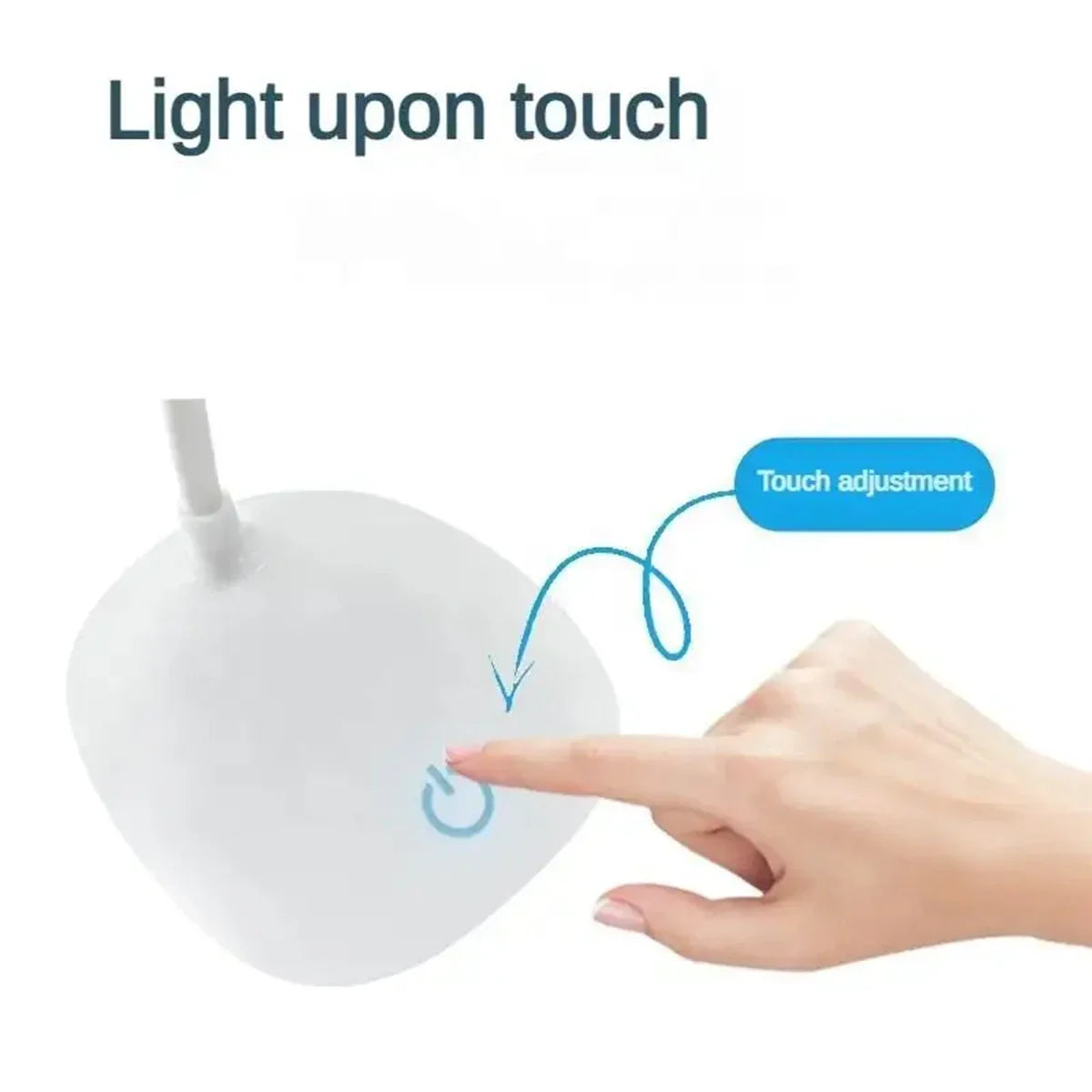 Modern LED eye care desk lamp with USB charging and touch dimming on a study desk.
