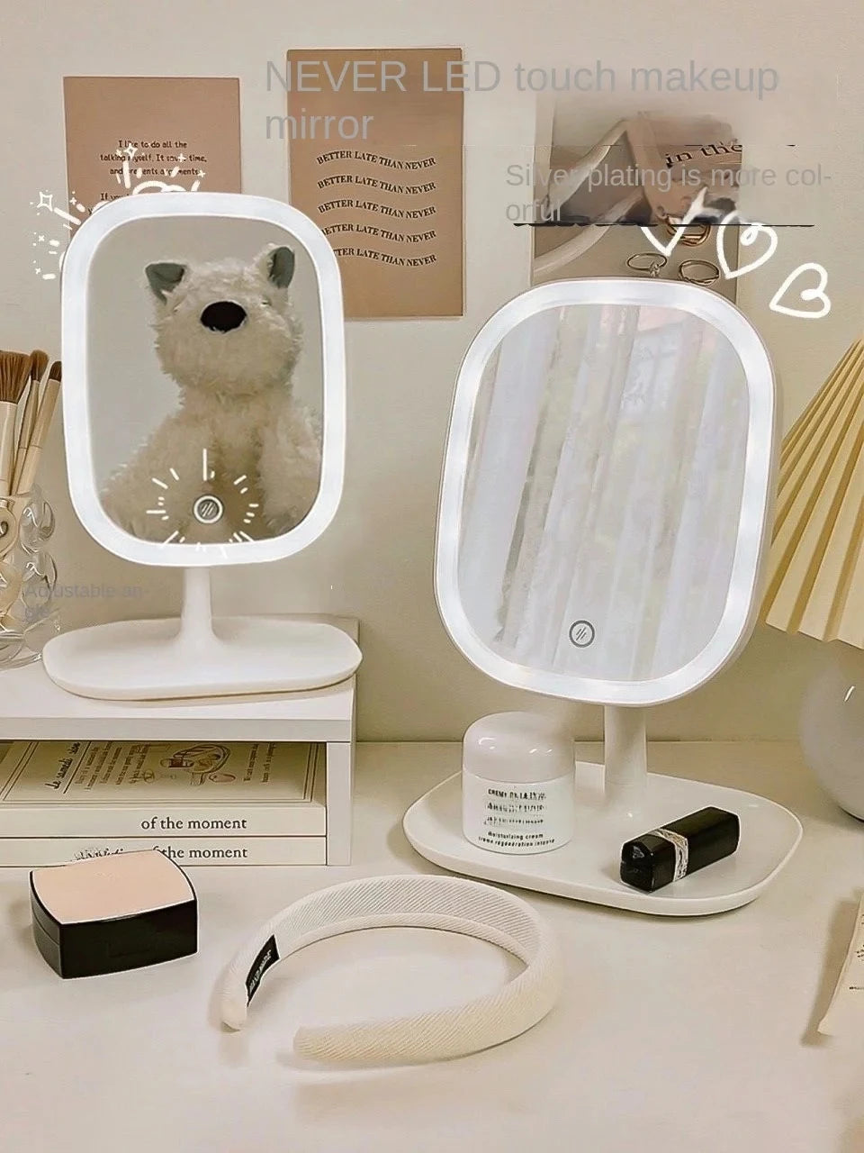 Rechargeable LED Vanity Mirror 3 Color Dimmable Touch Makeup Mirror
