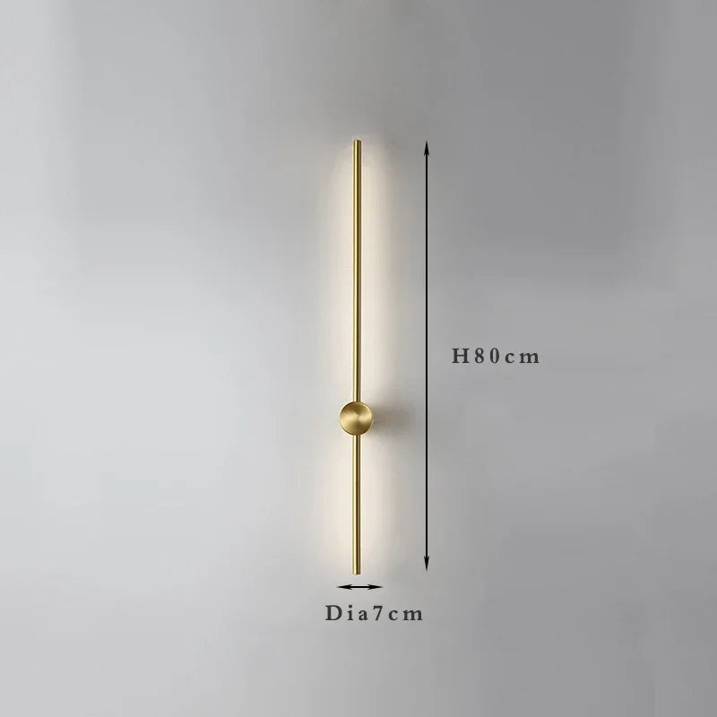 Nordic minimalist LED long wall light installed in a modern hallway with luxury interior décor.