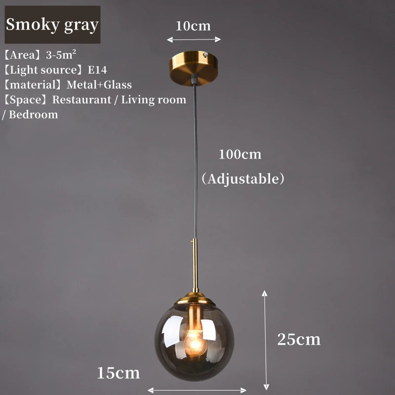 Luxury Nordic glass LED pendant light hanging above a modern dining table in a contemporary home.