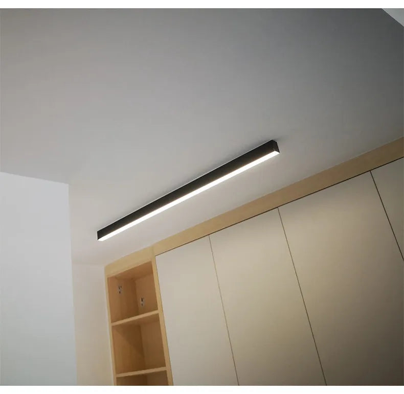 Nordic modern LED ceiling light installed in a contemporary living room with minimalist interior décor.
